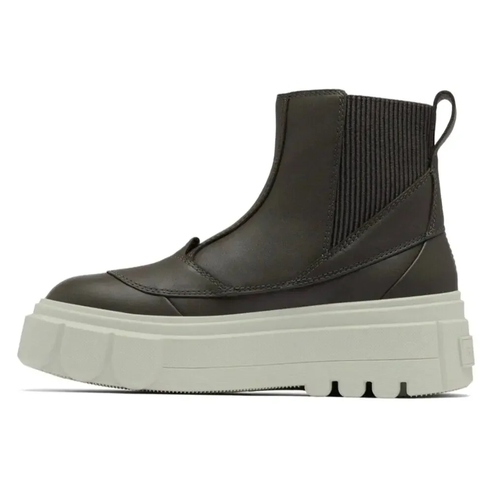 Sorel Black and White Platform Chelsea Ankle Boots